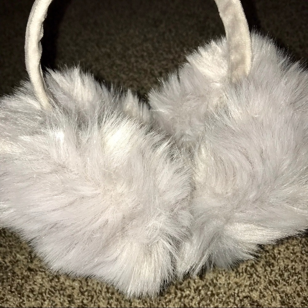 SUPER FUZZY GRAY EAR MUFFS